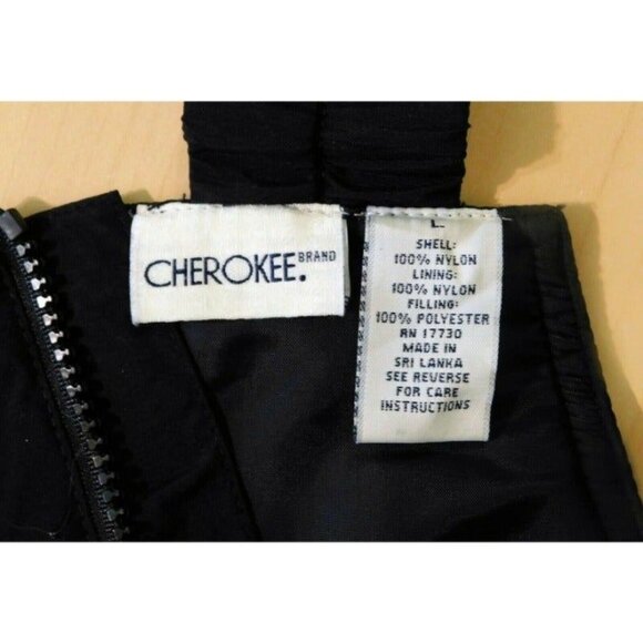 Cherokee Insulated Bib Overalls L Kids Black Adjustable Straps Winter Ski Nylon - Picture 9 of 9